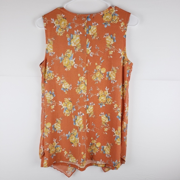 NWT Adele & May Floral Orange Tank Size Small - Picture 3 of 6